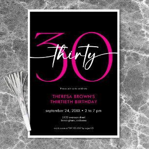 モダンピミニマルンク30スクリプト誕生日 招待状