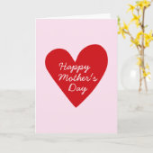 モダンピミニマルンク&赤いハート写真母の日 カード (黄色い花)