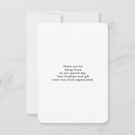 モダンピンクと緑の多肉植物の水の色結婚の サンキューカード (裏面)