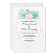 モダンピンクと緑の水色の多肉汁結婚類