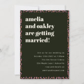 モダンピンクと黒のドエレガントッユニークト結婚の 招待状 (正面)