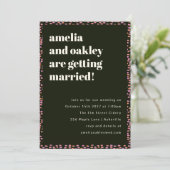 モダンピンクと黒のドエレガントッユニークト結婚の 招待状 (スタンド正面)