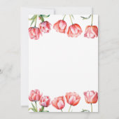 モダンピンクのチューリップ フラワーマザーズデイブランチ 招待状 (裏面)