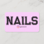 モダンピンクのネイル技術者テンプレート 名刺 (裏面)