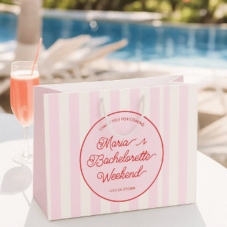 モダンピンクのバチェロレッテパーティー ラージペーパーバッグ