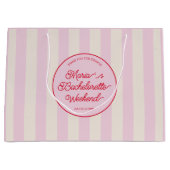 モダンピンクのバチェロレッテパーティー ラージペーパーバッグ (正面)