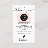 モダンピンクのブラシストロークのロ感謝していゴの順序 名刺 (正面)