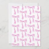 モダンピンクの弓の女の子のベイビーシャワー 招待状 (裏面)