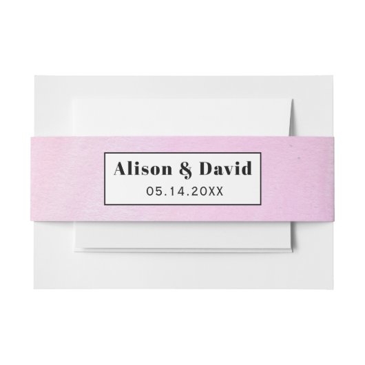 モダンピンクの水の色のブ結婚ラシ 招待状ベリーバンド (正面例)