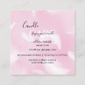 モダンピンクの羽気に蝋燭 スクエア名刺 (裏面)