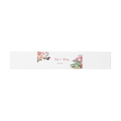 モダンピンクの花の文房具ラッパー 招待状ベリーバンド (フラット)