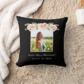 モダンピンクの花フローラ卒業クラス2021 クッション (ブランケット)