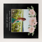 モダンピンクの花フローラ卒業クラス2021 ジグソーパズル (横)