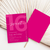 モダンピンクのSweet 16 誕生日 招待状