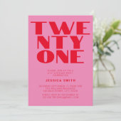 モダンピンクはっきりしたレッド21歳 招待状 (スタンド正面)