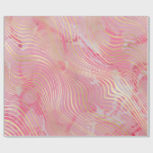 モダンピンクアートの金ゴールド曲ストライプがり ラッピングペーパー (フラット)