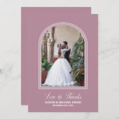 モダンピンクア結婚ーチ サンキューカード (正面/裏面)