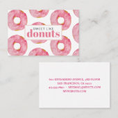 モダンピンクウォーターカラースイートライクドナッツ引用文 名刺 (正面/裏面)