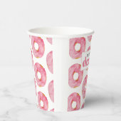 モダンピンクウォーターカラースイートライクドナッツ引用文 紙コップ (右)