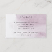 モダンピンクウォーター色フローラベーカリーパティシエ 名刺 (裏面)