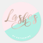 モダンピンクエレガントとバラの金ゴールドの点滅の拡張 ラウンドシール (正面)