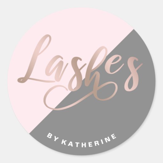 モダンピンクエレガントとバラの金ゴールドの点滅の拡張 ラウンドシール (正面)