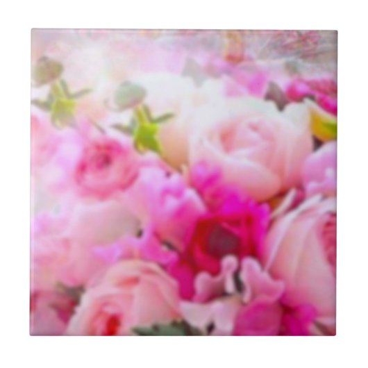 モダンピンクエレガントローズデザインセラミックタイル タイル (正面)