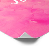 モダンピンクオレンジ色の水の色の結婚タイポグラフィ ポスター (角)