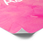 モダンピンクオレンジ色の水の色の結婚タイポグラフィ ポスター (角)