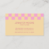 モダンピンクオ市松模様にレカスタムンジ会社のロゴ 名刺 (裏面)