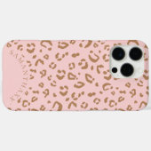 モダンピンクガーリーエレガントヒョウ柄 Case-Mate iPhoneケース (裏面 (横))