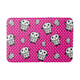 モダンピンクガーリーカワイイかわいいパンダ熊水玉 バスマット