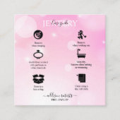 モダンピンクガーリーグラデーショ気にンジュエリー平方母線 スクエア名刺 (正面)