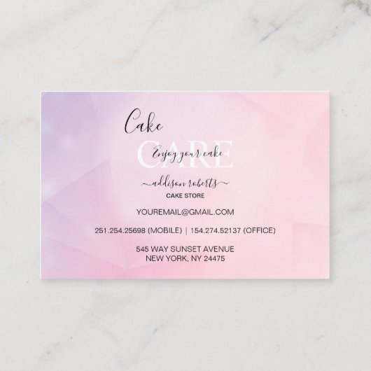 モダンピンクガーリーグラデーショ気にン 名刺 (裏面)