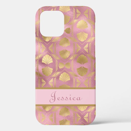 モダンピンクガーリー金ゴールドスタイリッシュ植物学 Case-Mate iPhoneケース (裏面)