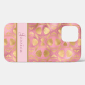 モダンピンクガーリー金ゴールドスタイリッシュ植物学 Case-Mate iPhoneケース (裏面 (横))