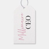 モダンピンクガールボス最高のガーリーギフトモダンギフト ギフトタグ (正面)