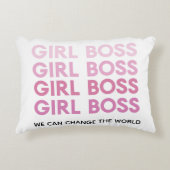 モダンピンクガールボス最高のガーリーギフト アクセントクッション (正面)