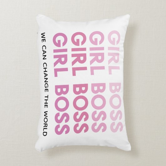 モダンピンクガールボス最高のガーリーギフト アクセントクッション (正面(垂直))
