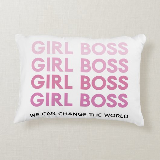 モダンピンクガールボス最高のガーリーギフト アクセントクッション (裏面)