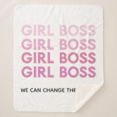 モダンピンクガールボス最高のガーリーギフト シェルパブランケット (正面)