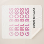 モダンピンクガールボス最高のガーリーギフト シェルパブランケット (正面(横))