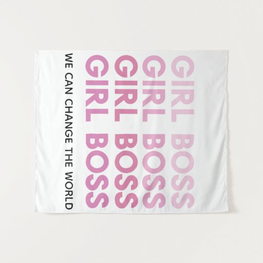 モダンピンクガールボス最高のガーリーギフト タペストリー (正面(横))