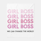 モダンピンクガールボス最高のガーリーギフト フリースブランケット (正面)