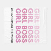 モダンピンクガールボス最高のガーリーギフト フリースブランケット (正面(横))