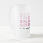 モダンピンクガールボス最高のガーリーギフト フロストグラスビールジョッキ (正面左)