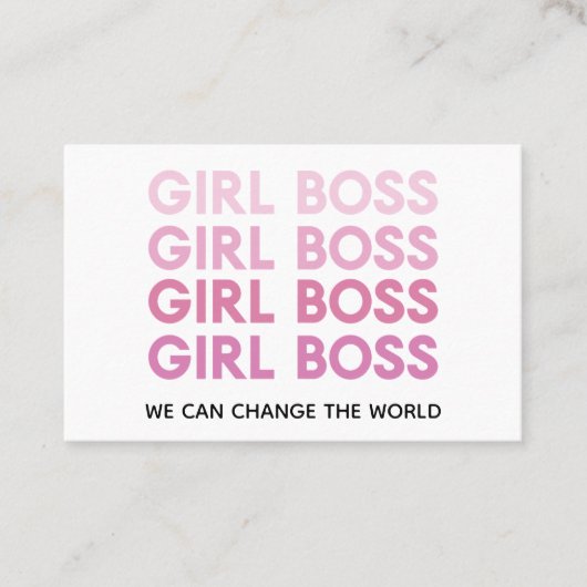 モダンピンクガールボス最高のガーリーギフト 名刺 (正面)
