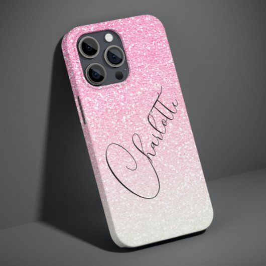 モダンピンクギラギラガーリーシックなカスタムネーム Case-Mate iPhoneケース