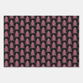 モダンピンククリスマスツリー フェスティブ ラッピングペーパーシート (正面3)