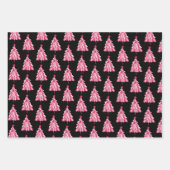 モダンピンククリスマスツリー フェスティブ ラッピングペーパーシート (正面)